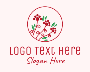 Blooming - Christmas Holly Plant logo design