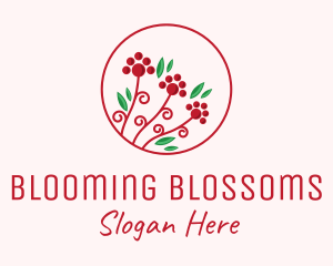 Blooming - Christmas Holly Plant logo design