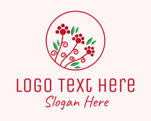 Christmas Holly Plant Logo