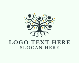 Massage - Human Mangrove Tree logo design
