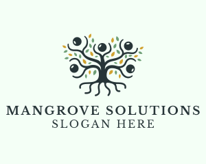 Human Mangrove Tree logo design