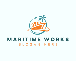 Vacation Cruise Airplane logo design