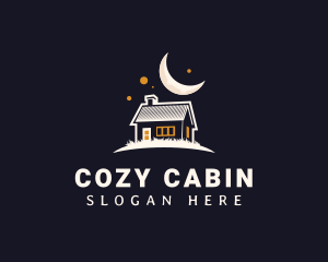Cabin - House Cabin Moon logo design