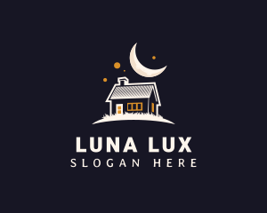 Half Moon - House Cabin Moon logo design