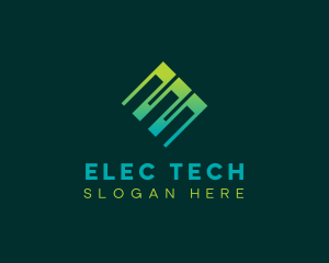 Modern Tech Gradient Letter E  logo design