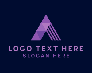 Geometric Arc Letter A Logo