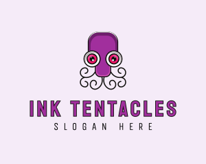 Cartoon Octopus Tentacle logo design