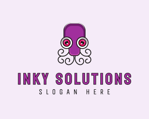 Cartoon Octopus Tentacle logo design