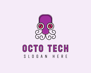 Cartoon Octopus Tentacle logo design