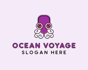 Cartoon Octopus Tentacle logo design