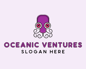 Cartoon Octopus Tentacle logo design