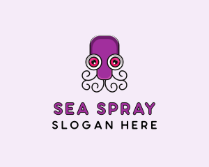 Cartoon Octopus Tentacle logo design