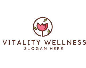 Tulip Flower Wellness Spa  logo design