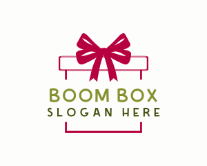 Ribbon Gift Box logo design