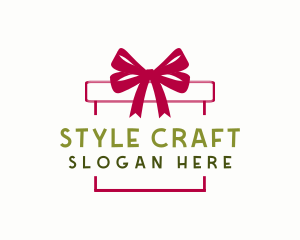 Ribbon Gift Box logo design