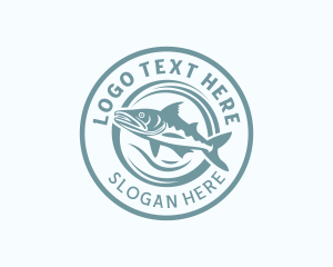 Fishery - Fisherman Trout Fish logo design