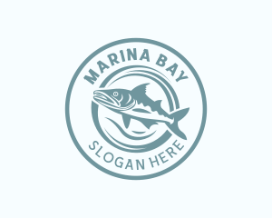 Fisherman Trout Fish logo design