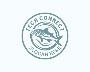 Fishery - Fisherman Trout Fish logo design