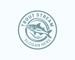 Trout - Fisherman Trout Fish logo design