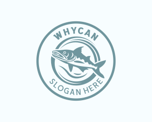 Fisheries - Fisherman Trout Fish logo design