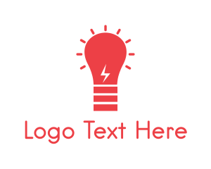 Led - Bolt Idea Bulb logo design
