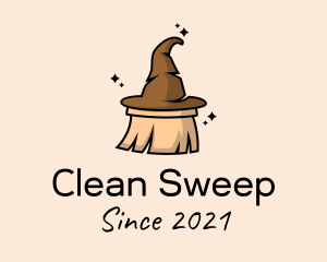 Sweeper - Witch Hat Broom logo design