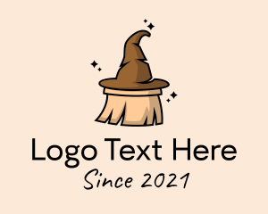 Housekeeper - Witch Hat Broom logo design