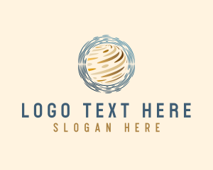 Modern - Gold Planet Orbit logo design