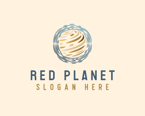 Gold Planet Orbit logo design