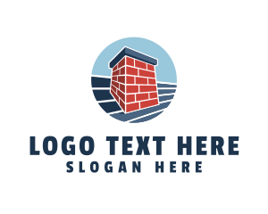 Fireplace - Brick Chimney Construction logo design