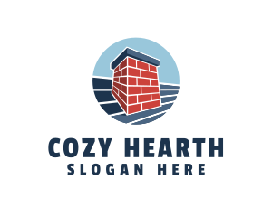 Fireplace - Brick Chimney Construction logo design