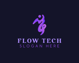 Human Swirl Fluid logo design