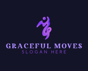 Choreography - Human Swirl Fluid logo design