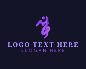 Technology - Human Swirl Fluid logo design