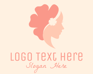Feminine - Flower Woman Profile logo design