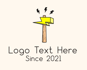 Electrical - Lightning Bolt Hammer logo design