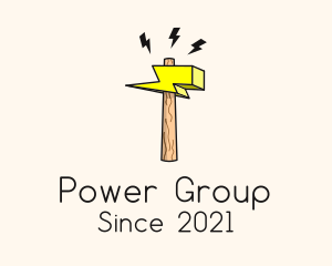Lightning Bolt Hammer logo design