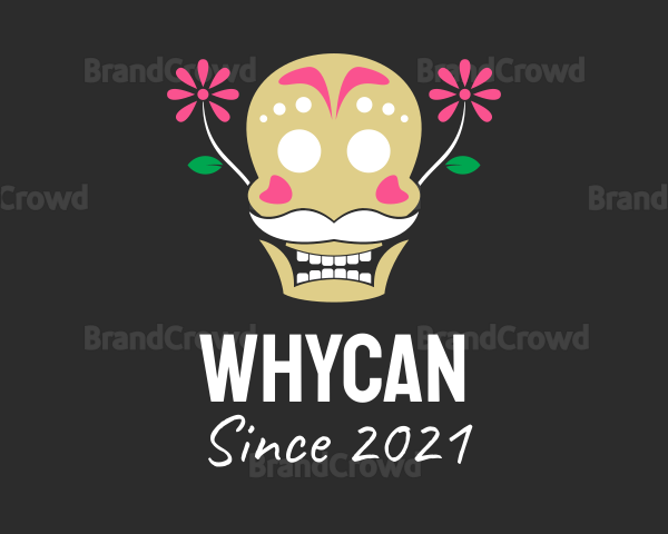 Mexican Floral Skull Logo