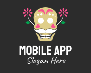 Mexican Floral Skull Logo