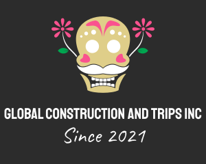 Costume - Mexican Floral Skull logo design