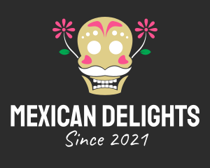 Mexican Floral Skull logo design