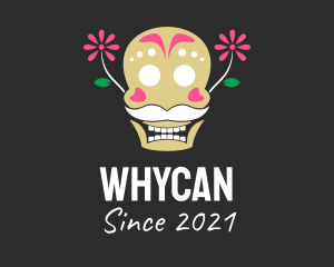 Old Man - Mexican Floral Skull logo design