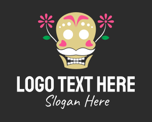 Mexican Floral Skull Logo