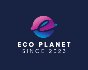 Planet - Modern Planet Letter E logo design