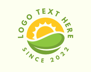 Vegan - Sun Leaf Eco Farm logo design