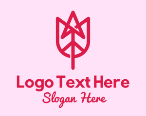 Floral - Pink Tulip Arrow logo design