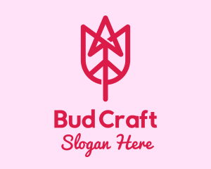 Bud - Pink Tulip Arrow logo design