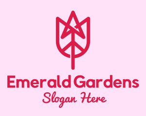 Pink Tulip Arrow logo design