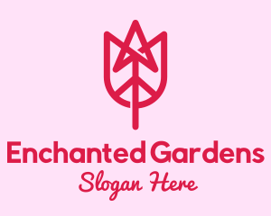 Pink Tulip Arrow logo design