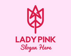 Pink Tulip Arrow logo design